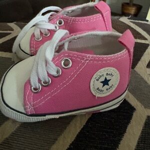Baby Joy soft-soled Baby Crib shoes canvas shoes Pink Size 1